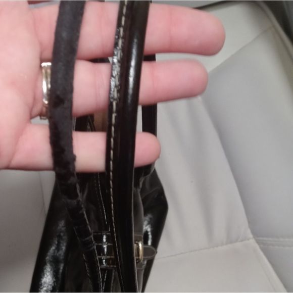 Dooney & Bourke❤Tote Shoulder Bag Black Patent Leather Gorgeous Bag - Picture 6 of 11